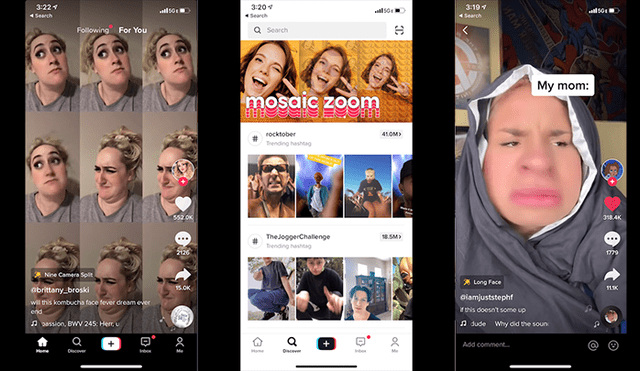 Capturas de pantalla de TikTok.