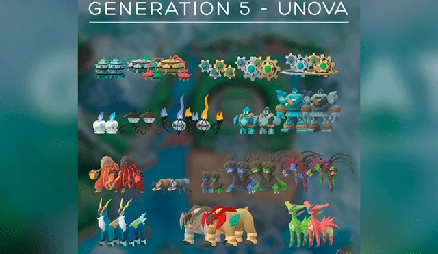 Pokémon de la quinta generación en su variante shiny que llegarán a Pokémon GO.