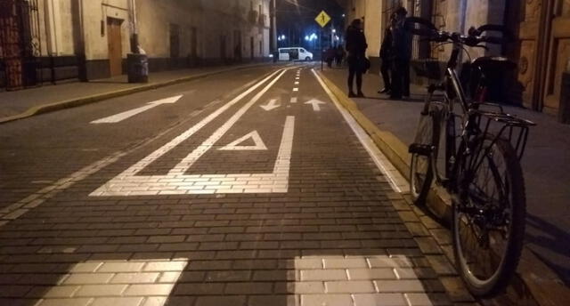 Inician señalización de ciclovías en el Centro Histórico de Arequipa [FOTOS]