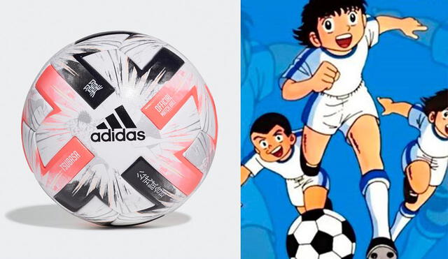 El balón oficial para los Juegos Olímpicos Tokio 2020 lleva como nombre 'Captain Tsubasa', título original de la serie Los Supercampeones. Foto: Composición/Adidas.