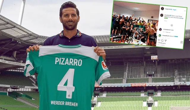 Claudio Pizarro se mostró agradecido con sus fans tras salvarse del descenso con el Werder Bremen. | Foto: AFP