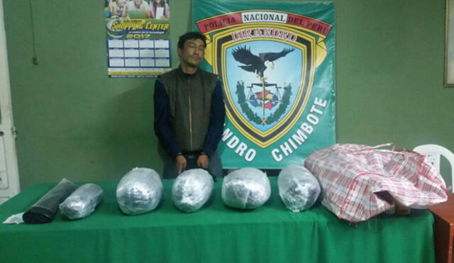 Chimbote: Cayó sujeto con 8 kilos de marihuana en vía a Sihuas