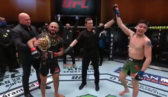 Tanto Figueiredo como Moreno reconocieron el buen combate que realizó  su contrincante. Foto: captura de video/UFC