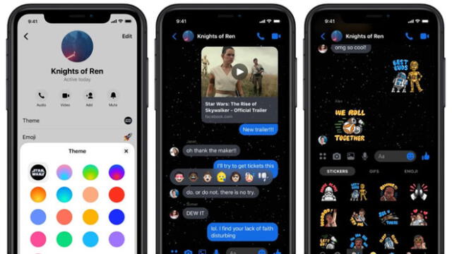 Disney trabajó de la mano con Facebook para "traer la galaxia de Star Wars a los chats de Messenger".