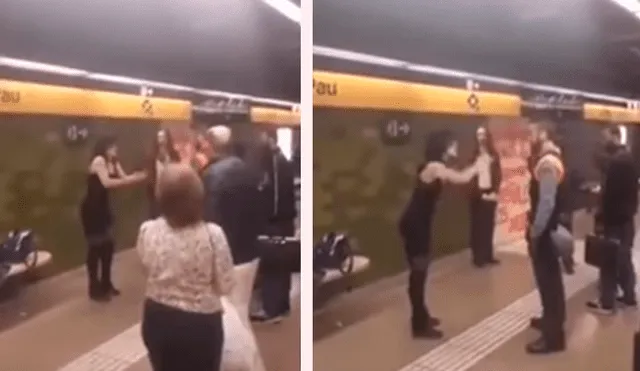 Mujer golpea a sereno por impedirle hacer graffiti por el 8 de Marzo [VIDEO]
