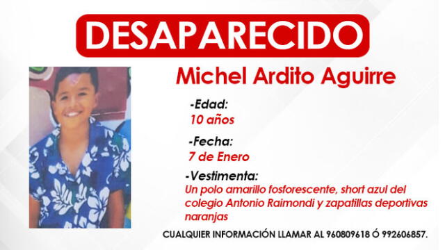 Buscan a niño de 10 años que desapareció cerca de su casa, en Ventanilla. Créditos: La República.