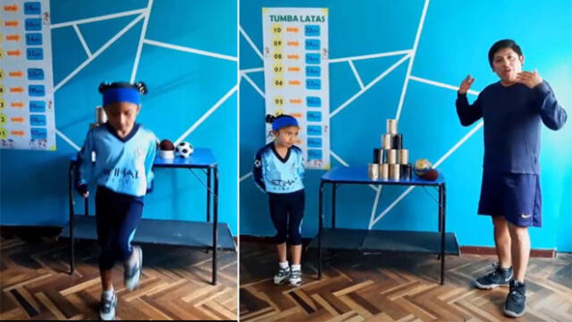 El docente de educación física Jonathan Macedo ha acondicionado un ambiente de su casa para grabar sus sesiones de clase.