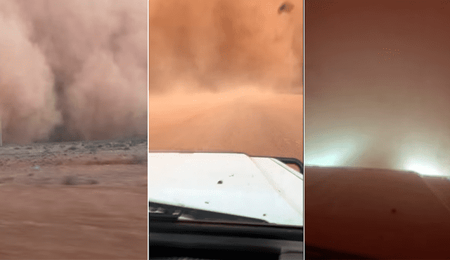 Facebook: Conductor asombra al mostrar el interior de una tormenta de arena [VIDEO]