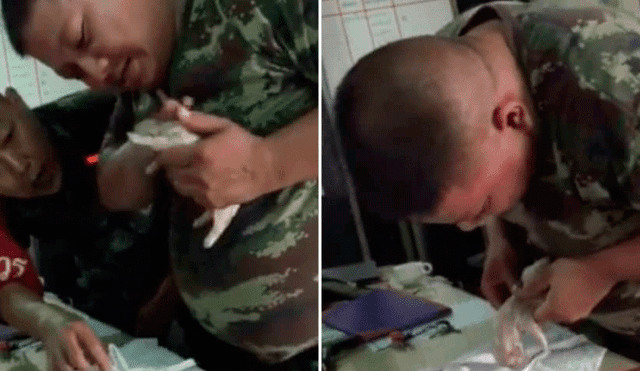 Facebook: Militar salva la vida de un cachorro dándole respiración boca a boca [VIDEO]