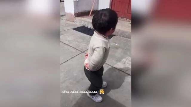 Desliza las para ver el divertido baile que protagonizó este menor al escuchar su huayno favorito. Foto: Captura.