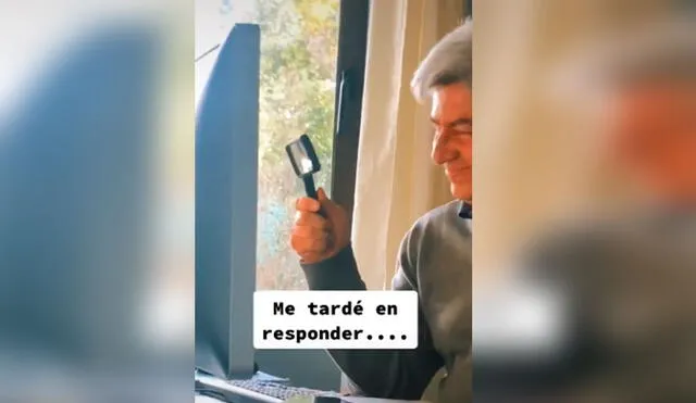 Pese a su poco conocimiento para manejar la computadora, este señor se levó elogios por su manera de solucionar los impases. Foto: captura de TikTok