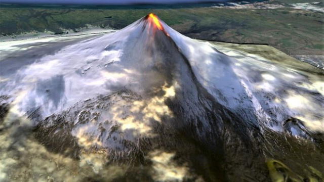 El volcán Shishaldin, en Alaska, disparó una nube de cenizas de unos ocho km de altura.