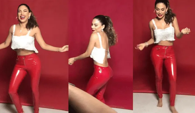 Stephanie Valenzuela realiza sexy baile en plena sesión de fotos [VIDEO]