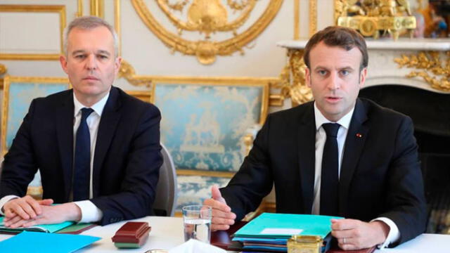 Ministro François de Rugy  junto al presidente de Francia, Emmanuel Macron.  Foto: difusión