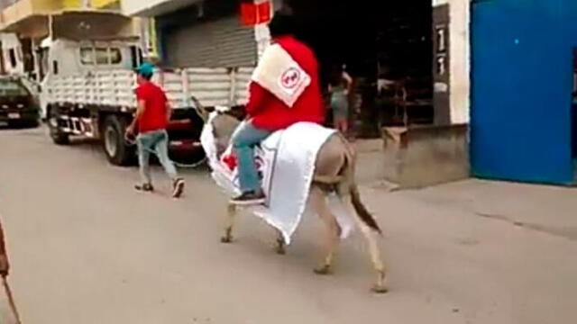 Candidato al Gobierno Regional de Tumbes cierra su campaña montado en un burro [VIDEO]