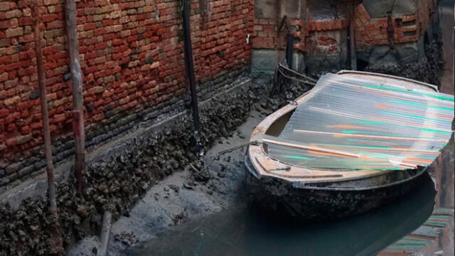Venecia es perjudicada por periodo de sequía. Foto: Anteo Marinoni/LaPresse via ZUMA Press/Shutterstock