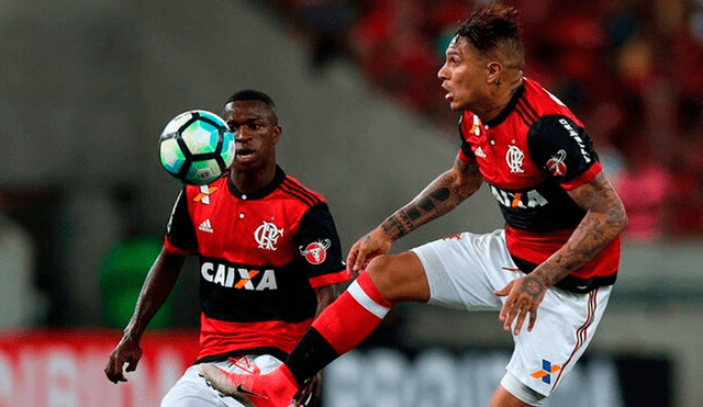 Paolo Guerrero y Vinicius Jr. jugaron en el Flamengo. | Foto: EFE