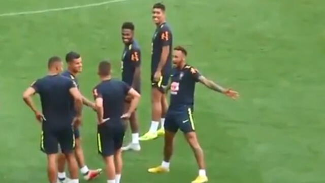 Neymar imitó la celebración de Cristiano Ronaldo en los entrenamientos de Brasil [VIDEO]
