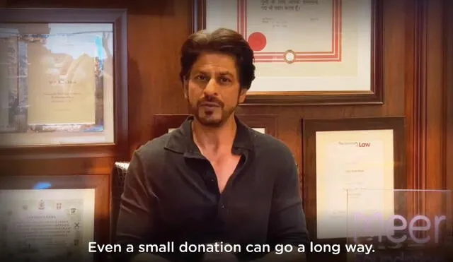 Shah Rukh Khan en video para Meer Foundation. Foto: captura YouTube