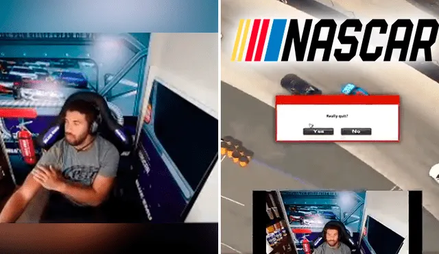 Un piloto no toleró más la competencia de NASCAR a través de un videojuego y se retiró del mismo en plena competencia.