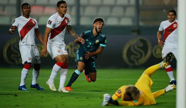 Nicolás-González marcó el primer gol de Argentina ante Perú. Foto: AFP