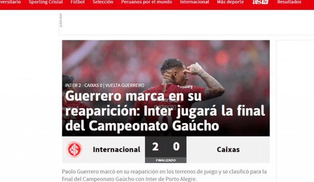 Paolo Guerrero: medios internacionales se rinden ante el regreso con gol del 'Depredador'