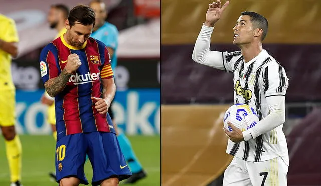 Lionel Messi y Cristiano Ronaldo convirtieron en el primer tiempo de sus respectivos partidos. Foto: Composición/Twitter/AFP