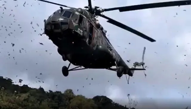 El momento exacto de la caída de un helicóptero del Ejército Peruano en Bagua [VIDEO] 