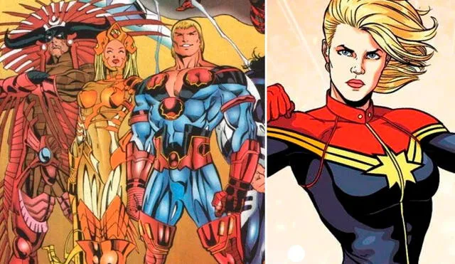 The Eternals y Capitana Marvel y su posible conexión. Créditos: Composición