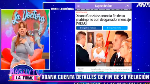 Magaly Medina llama “irresponsable” a Xoana González tras fracaso matrimonial 