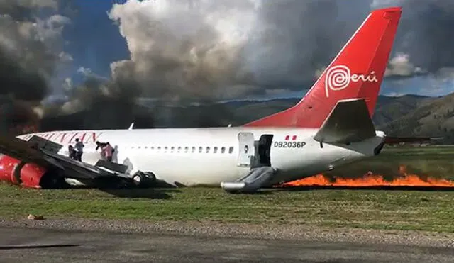 Avión se incendia con 140 pasajeros a bordo en Jauja [VIDEO]