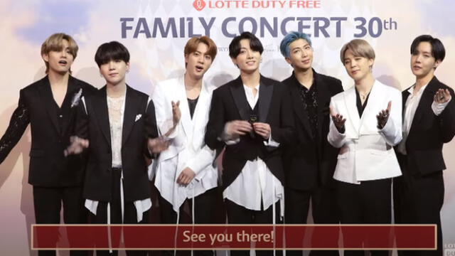 Line-up del Lotte Duty Free Family Concert: BTS. Créditos: captura YouTube