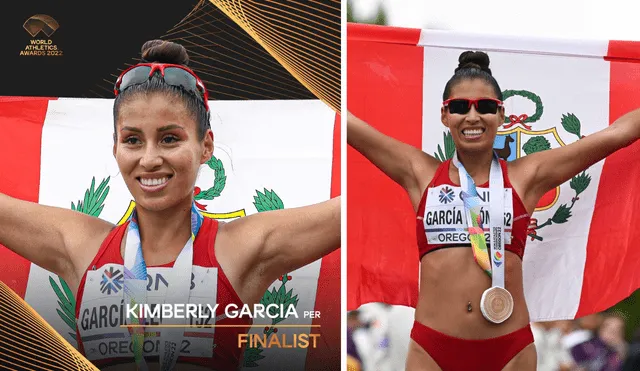 Kimberly García sigue dejando en alto el nombre del Perú. Foto: composición LR/World Athletics/Andina.