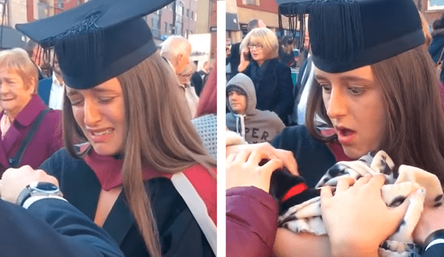 Facebook: joven se gradúa y recibe dos sorpresas que la hacen llorar de emoción [VIDEO]
