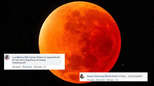 Facebook: usuarios emocionados por ver Superluna Sangre de Lobo [FOTOS]