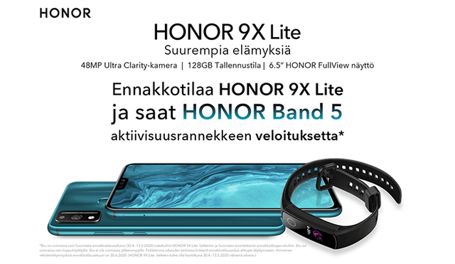 La preventa del Honor 9X Lite incluirá un brazalate Honor Band 5.