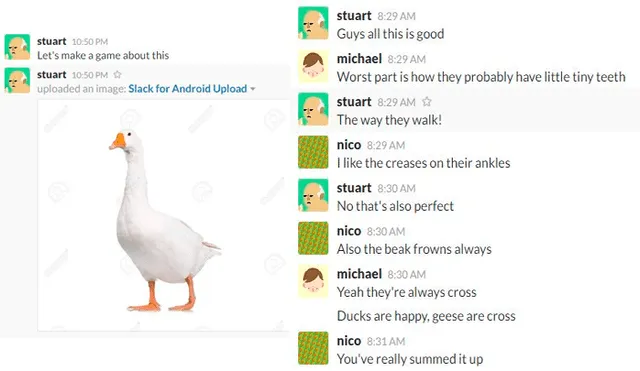 Conversación de los desarrolladores de Untitled Goose Game.