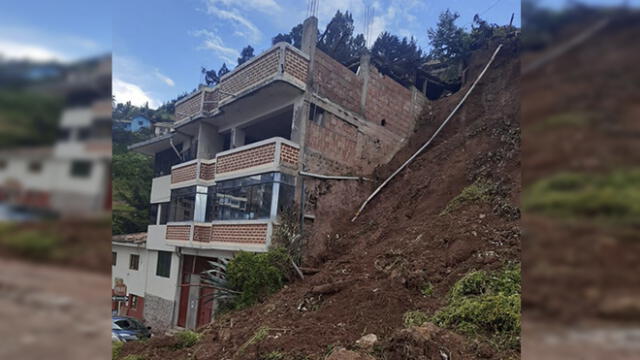 Vivienda afectada en Cusco por deslizamientos.