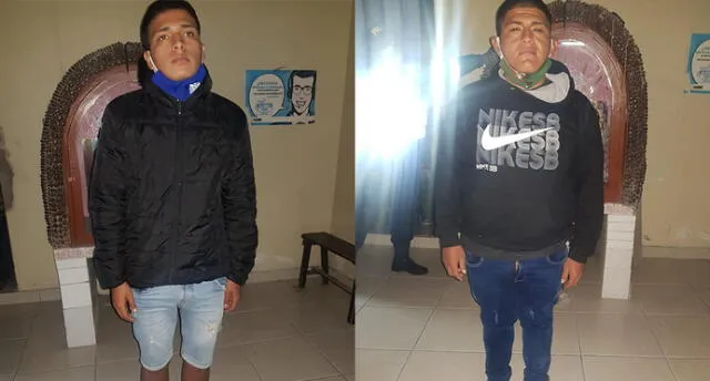 Sujetos fueron detenidos en Camaná, portando un arma de fuego. Fueron reconocidos por las víctimas. Foto: PNP