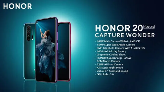 Huawei ignora veto de Google y lanza nuevos teléfonos 'Honor' con 4 cámaras [VIDEO]