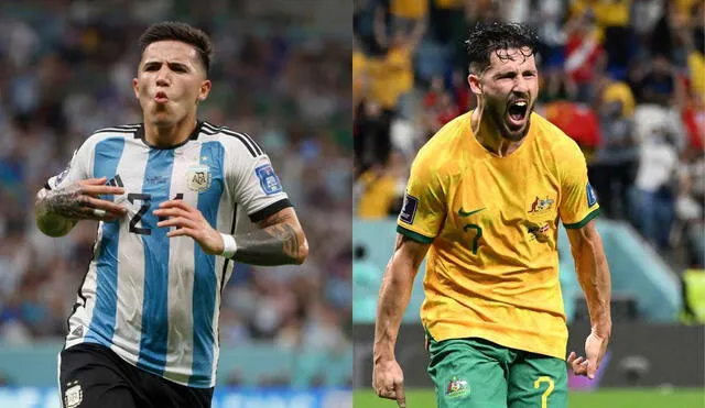 Argentina y Australia definiran su paso a cuartos de final este sábado 3 de diciembre. Foto: Composición LR/AFP