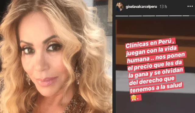 Gisela Valcárcel asegura en Instagram que clínicas atentan contra la vida por cobro excesivo a pacientes con coronavirus