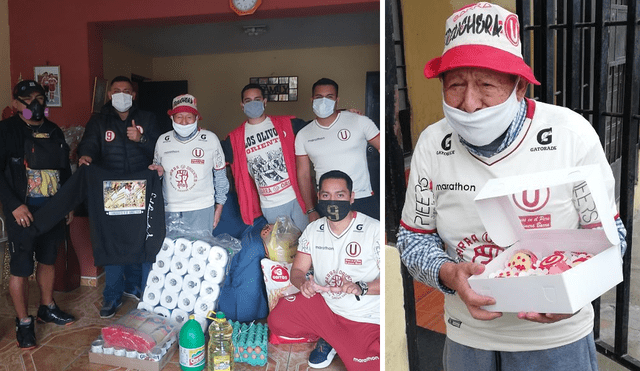 Grupo de hinchas apoyan a persona vulnerable de coronavirus. | Foto: Twitter de Barra Oriente
