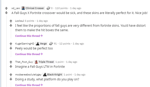 La comunidad lo pide a gritos. Mira cómo podrían lucir las skins de Fall Guys en Fortnite según un fan. Imagen: Reddit/nxtpyne.