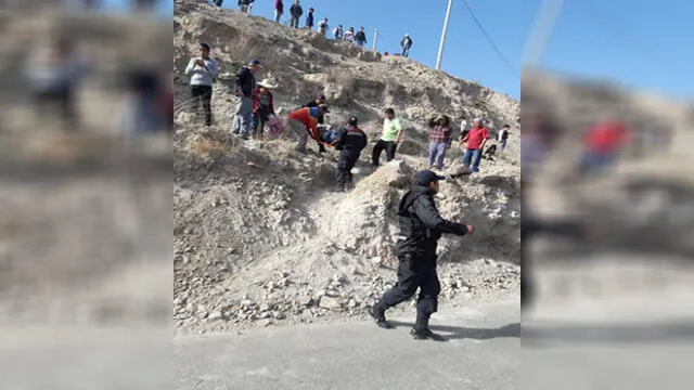 Tres personas resultaron heridas tras despite por pendiente  de Arequipa [FOTOS Y VIDEO]