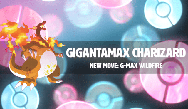Charizard forma Gigamax en Pokémon Escudo y Espada.