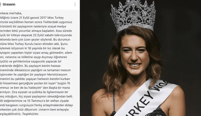 Miss Turquía pierde su corona por este polémico mensaje en Twitter
