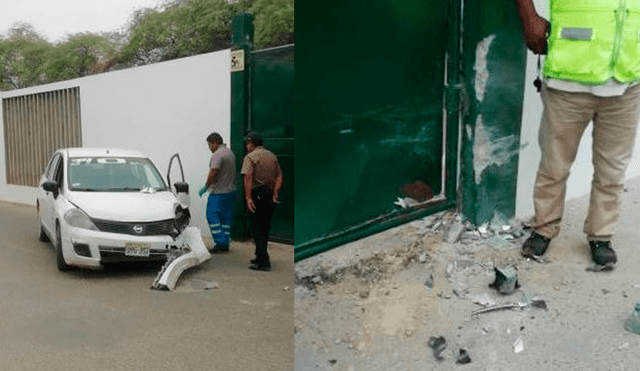 Auto choca contra colegio luego de que chófer muriera de infarto