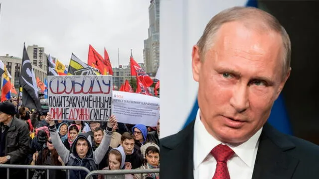 Más de 20 mil rusos rechazaron el gobierno de Vladimir Putin. Foto: Difusión
