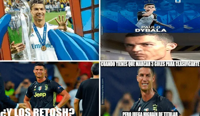Cristiano Ronaldo víctima de hilarantes memes tras eliminación de la Juventus ante el Lyon. (FOTO: Twitter).